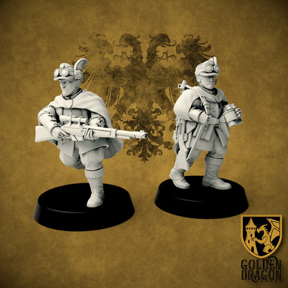 Holy Roman Empire Sharfschutze Team | Golden Dragon Games Weird WW2 Role Playing Miniatures