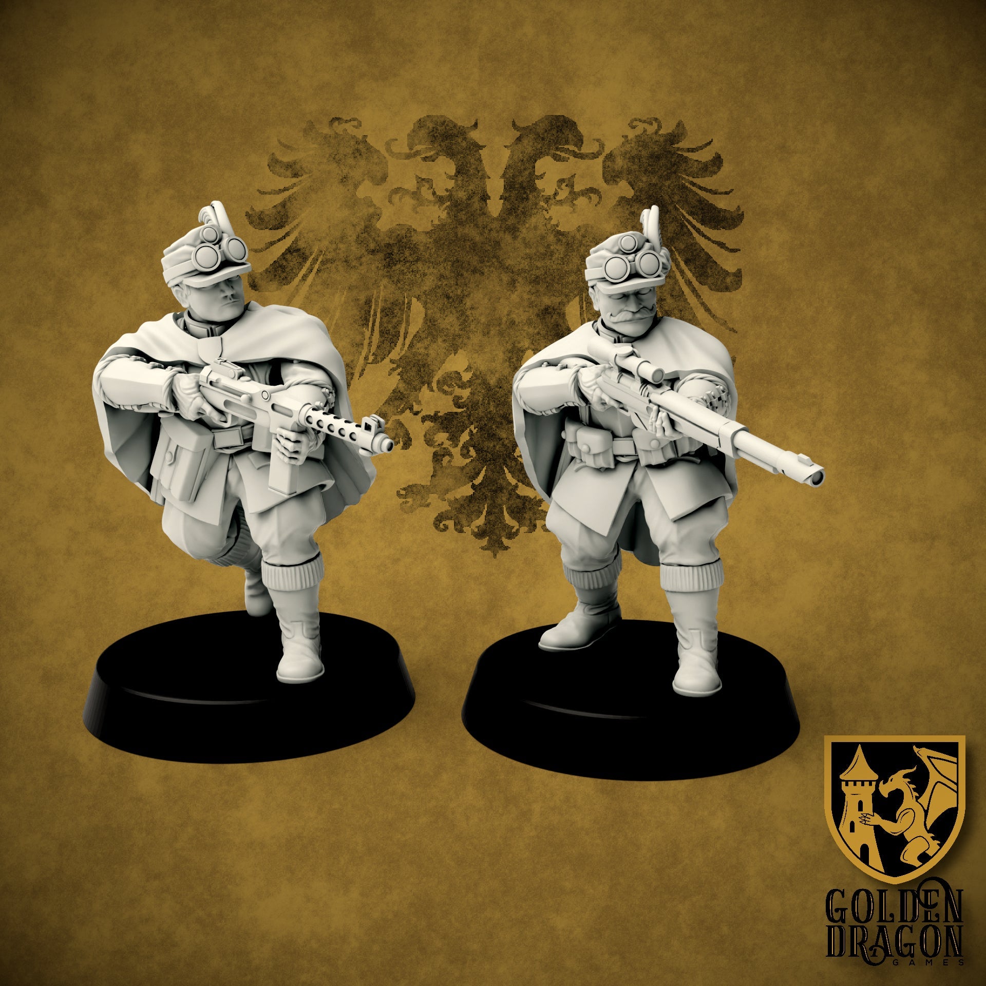 Holy Roman Empire Sharfschutze Team | Golden Dragon Games Weird WW2 Role Playing Miniatures