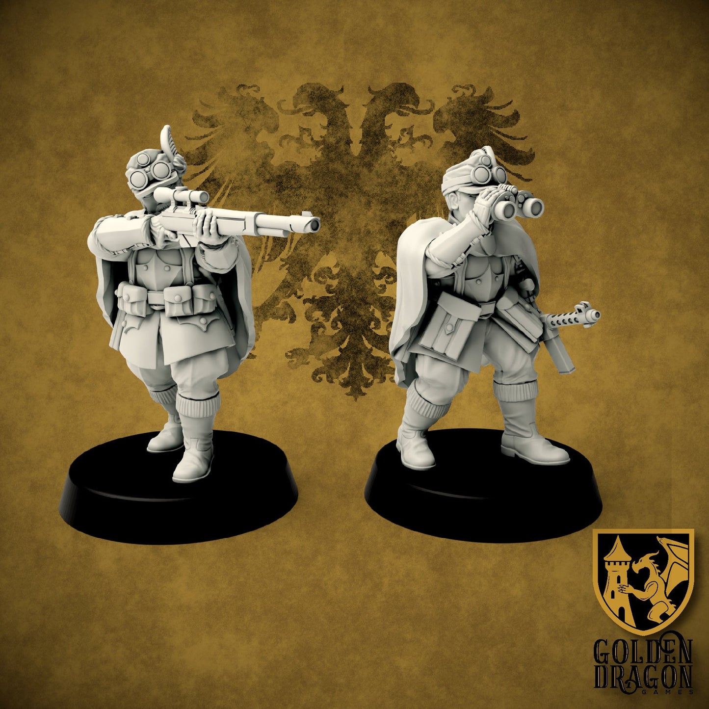 Holy Roman Empire Sharfschutze Team | Golden Dragon Games Weird WW2 Role Playing Miniatures