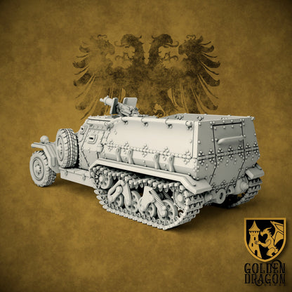 Holy Roman Empire 28M Wallenstein Armored Halftrack | Golden Dragon Games Weird WW2 Role Playing Miniatures