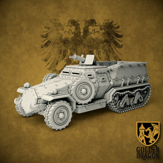 Holy Roman Empire 28M Wallenstein Armored Halftrack | Golden Dragon Games Weird WW2 Role Playing Miniatures