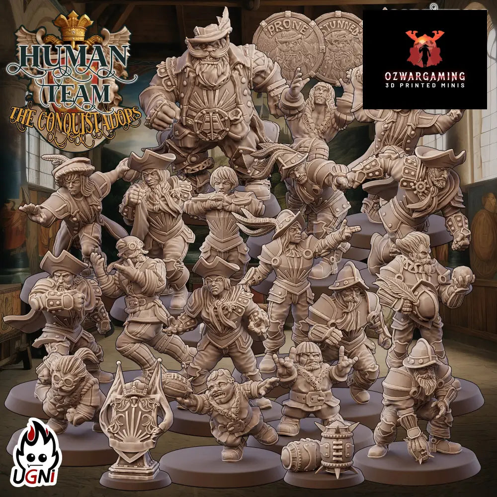 Human Conquistadores Fantasy Football Team | Ugni Miniatures Role Playing Miniatures