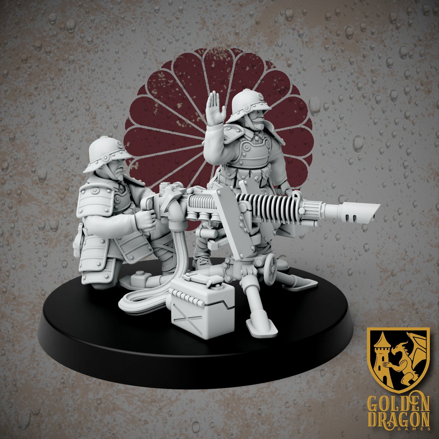 Empire of Japan Infantry Support Weapons | Golden Dragon Games Weird WW2 Energy HMG Role Playing Miniatures