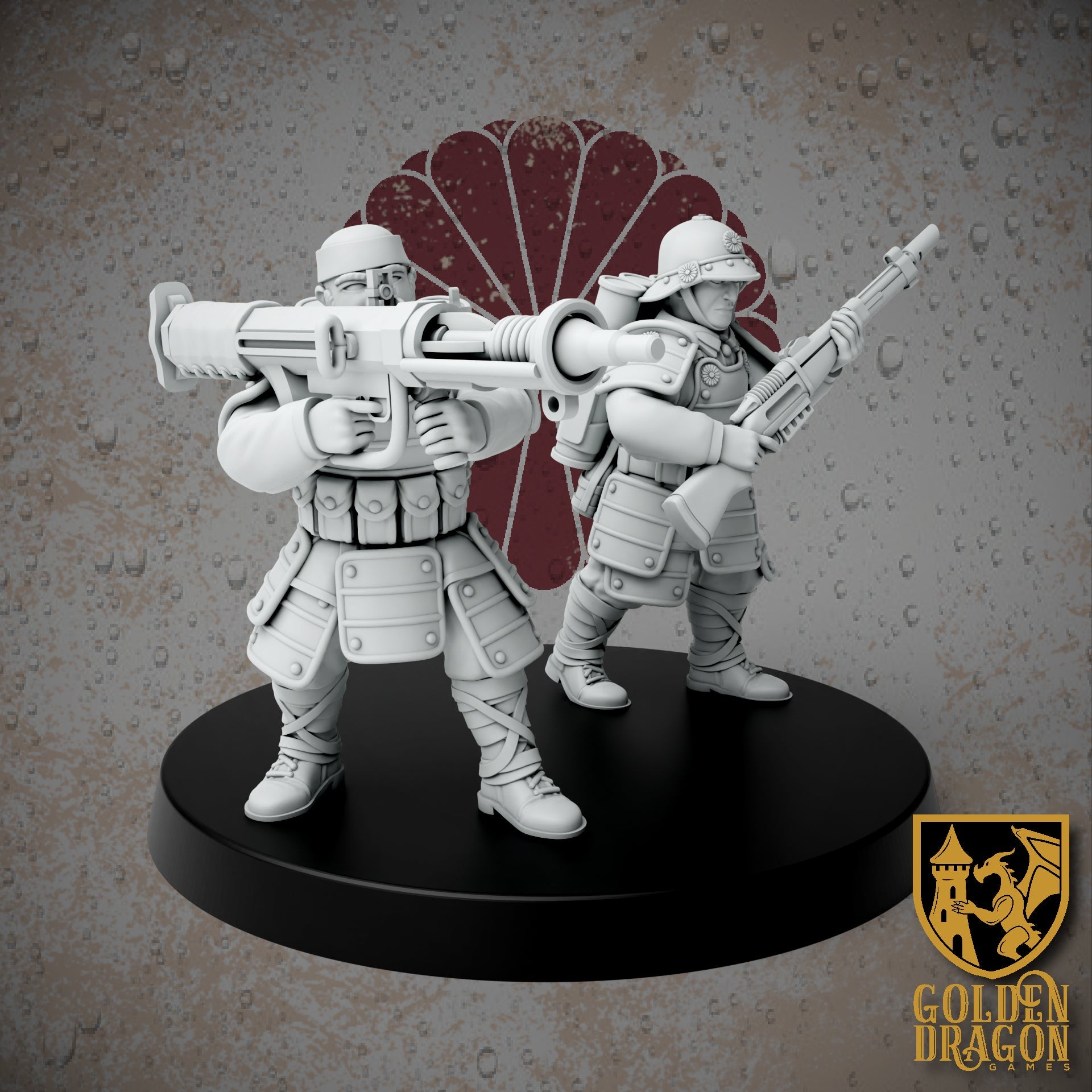 Empire of Japan Infantry Support Weapons | Golden Dragon Games Weird WW2 Missile Launcher Role Playing Miniatures