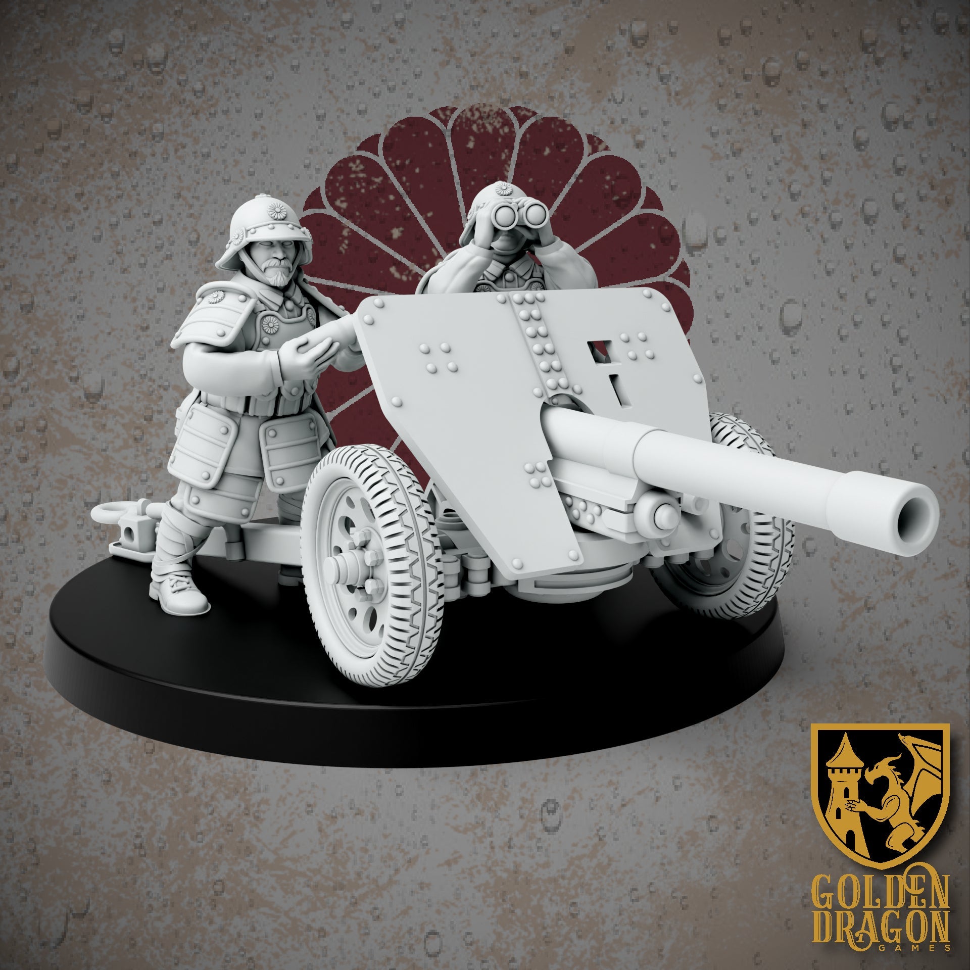 Empire of Japan Carriage Support Weapons | Golden Dragon Games Weird WW2 Light Anti Tank Role Playing Miniatures