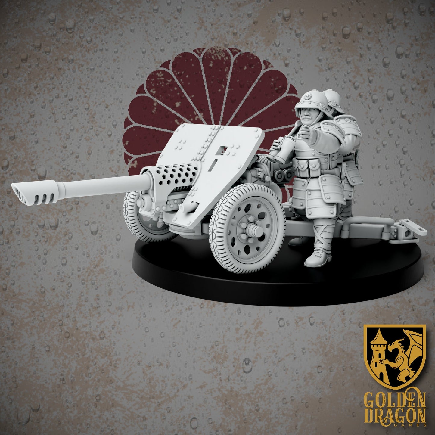 Empire of Japan Carriage Support Weapons | Golden Dragon Games Weird WW2 Energy Anti Tank Role Playing Miniatures
