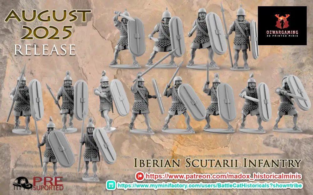 Iberian Scutarii Infantry | Battlecat 28mm Historical Wargaming Miniatures Role Playing Miniatures