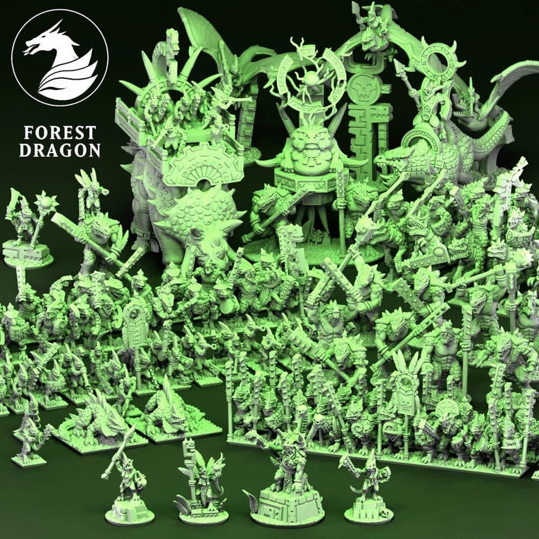 Lizardpeople Army Bundle | Forest Dragon 10mm Fantasy Wargaming Miniatures