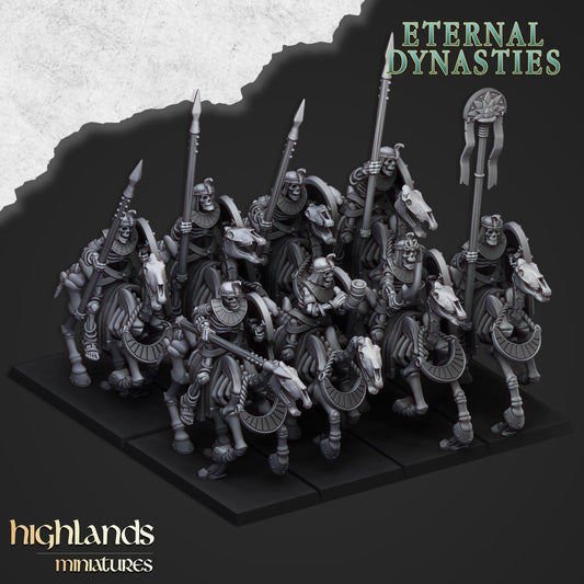 Eternal Dynasties Skeleton Cavalry | Highlands Miniatures 28/32mm Fantasy Wargaming Miniatures Role Playing Miniatures