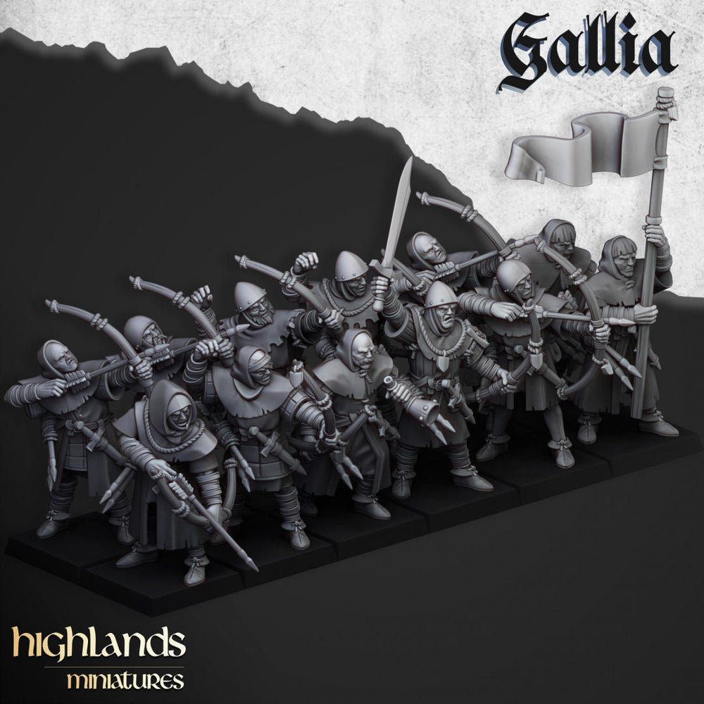 Kingdom of Gallia Archers | Highlands Miniatures 28/32mm Fantasy Wargaming Miniatures