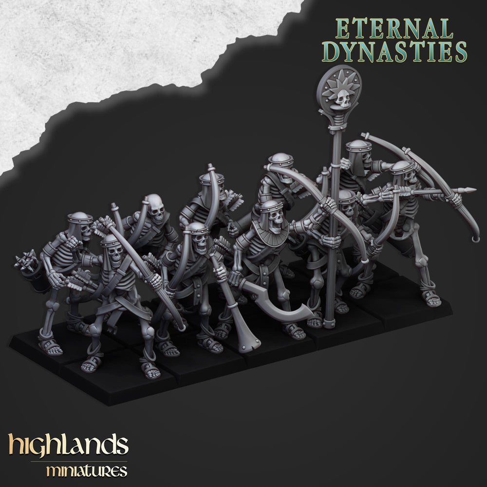 Eternal Dynasties Skeleton Archers | Highlands Miniatures 28/32mm Fantasy Wargaming Miniatures