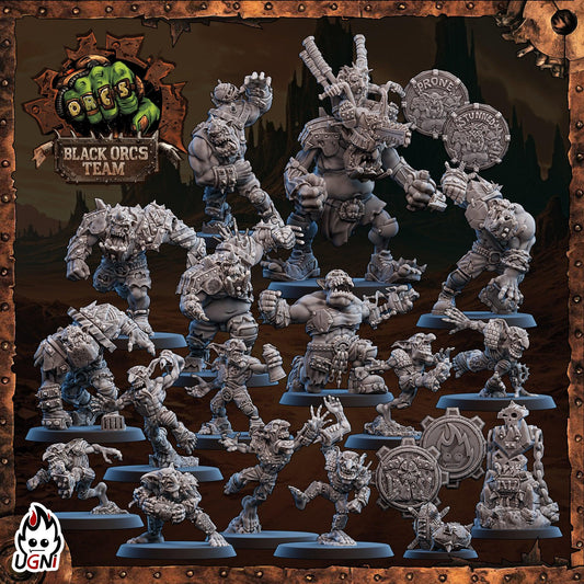 Wasteland Orcs Fantasy Football Team | Ugni Miniatures Role Playing Miniatures