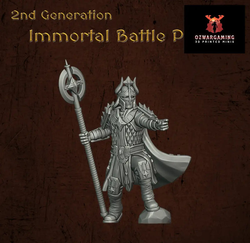 Immortal Army Battle Priest | Quartermaster3D 25mm Fantasy Wargaming Miniatures Role Playing Miniatures