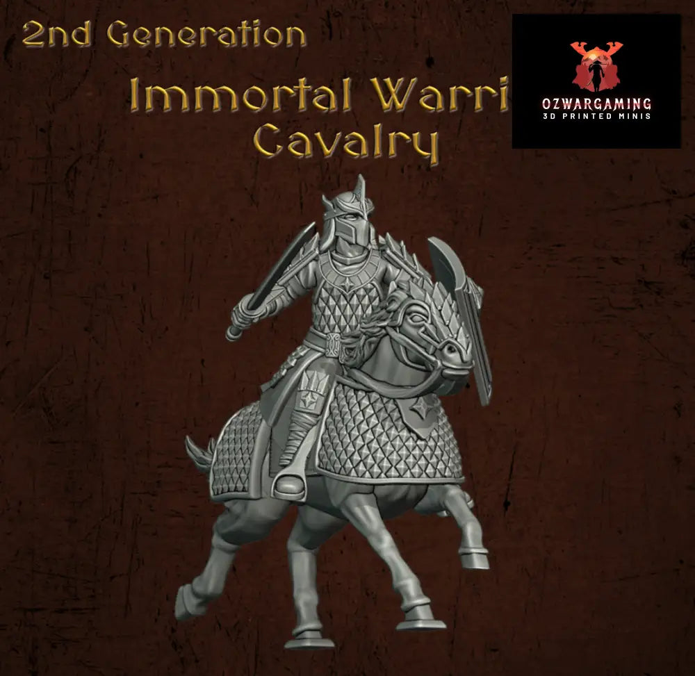 Immortal Army Warrior Cavalry | Quartermaster3D 25mm Fantasy Wargaming Miniatures Role Playing Miniatures