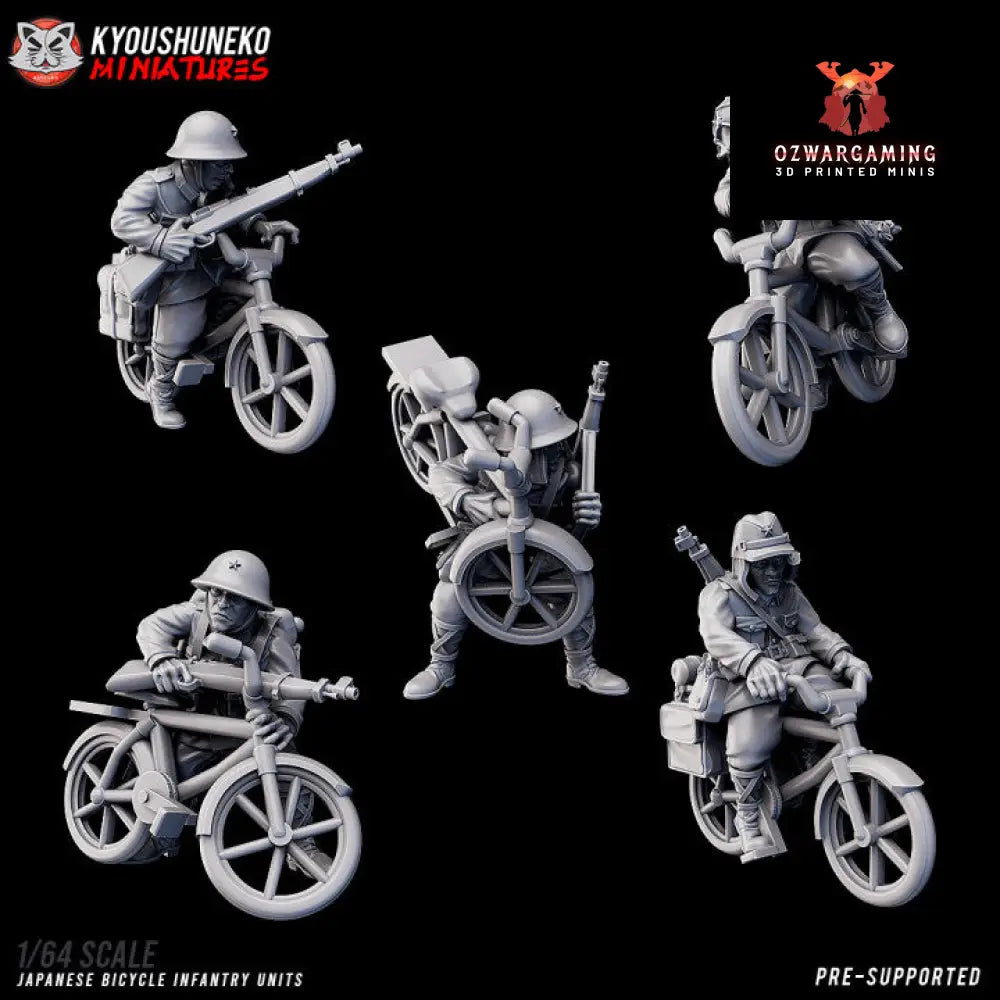 Imperial Japanese Bicycle Unit | Kyoushuneko 28mm WW2 Wargaming Miniatures Role Playing Miniatures