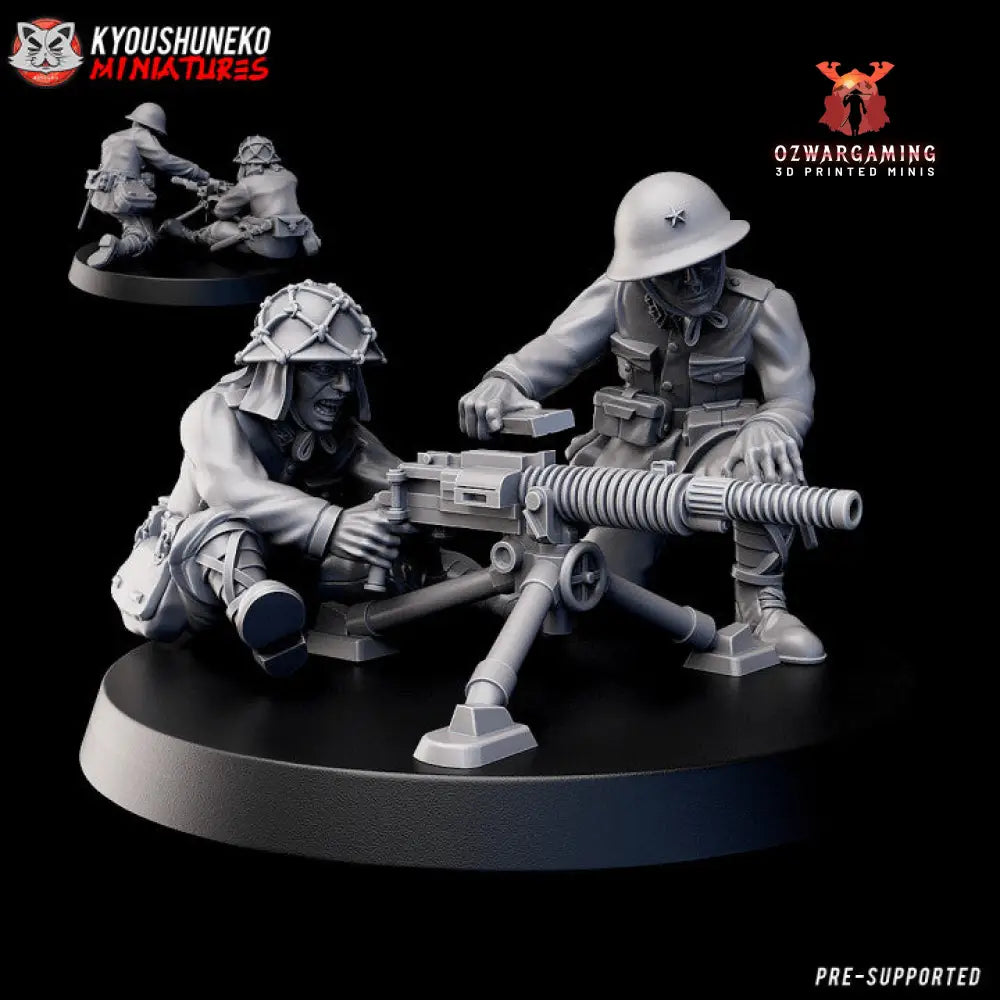 Imperial Japanese HMG Team | Kyoushuneko 28mm WW2 Wargaming Miniatures Role Playing Miniatures