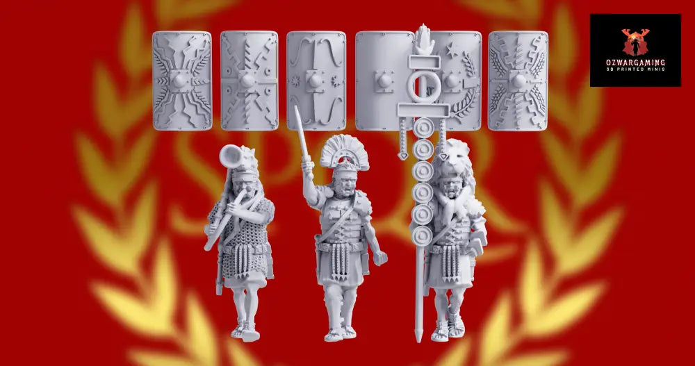 Imperial Roman Legionary Command | 3D Breed 28mm Ancients Wargaming Miniatures Role Playing Miniatures