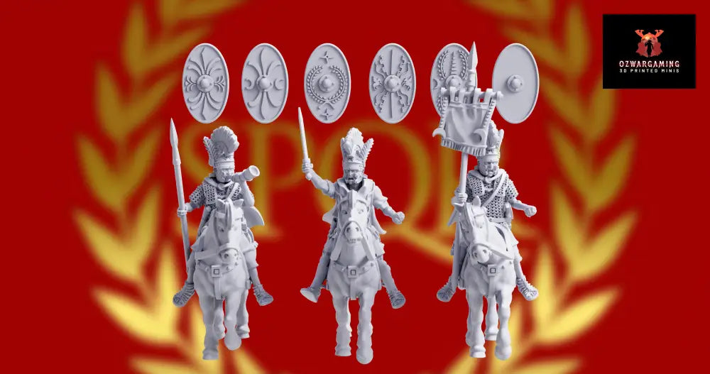 Imperial Roman Praetorian Cavalry Command | 3D Breed 28mm Ancients Wargaming Miniatures Role Playing Miniatures
