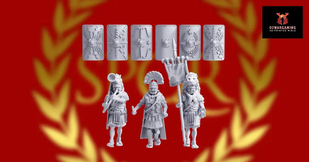 Imperial Roman Praetorian Command | 3D Breed 28mm Ancients Wargaming Miniatures Role Playing Miniatures