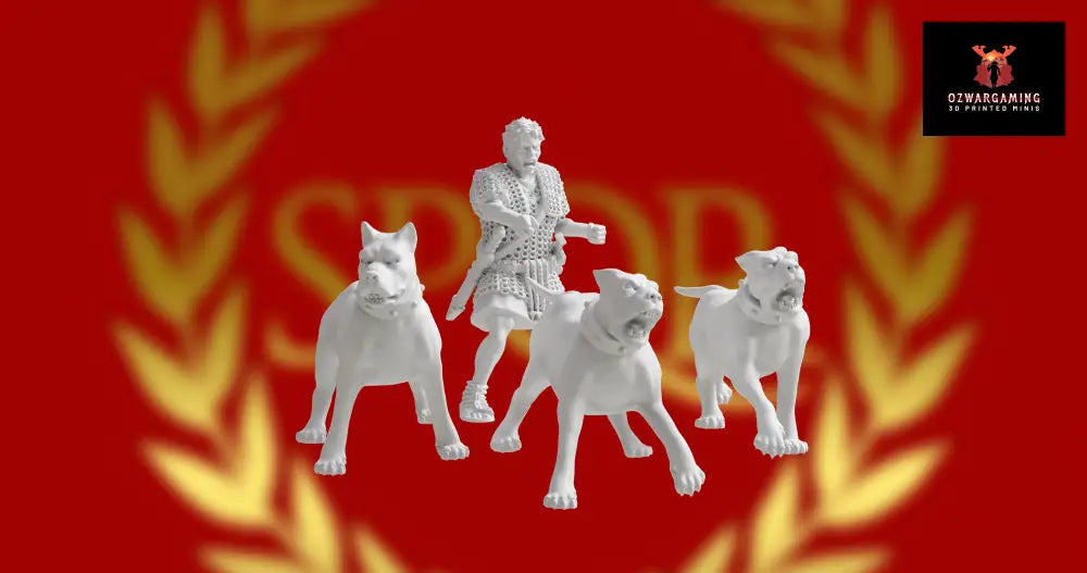 Imperial Roman War Dogs | 3D Breed 28mm Ancients Wargaming Miniatures Role Playing Miniatures