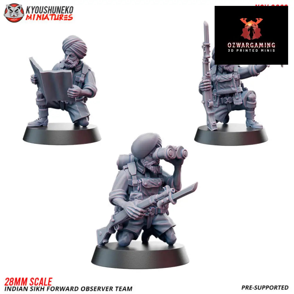 Indian Sikh Forward Observers | Kyoushuneko 28mm WW2 Wargaming Miniatures Role Playing Miniatures