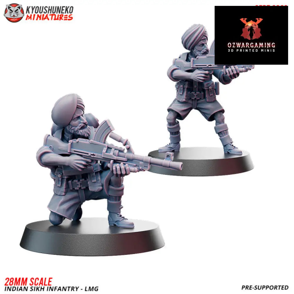 Indian Sikh LMG Infantry | Kyoushuneko 28mm WW2 Wargaming Miniatures Role Playing Miniatures