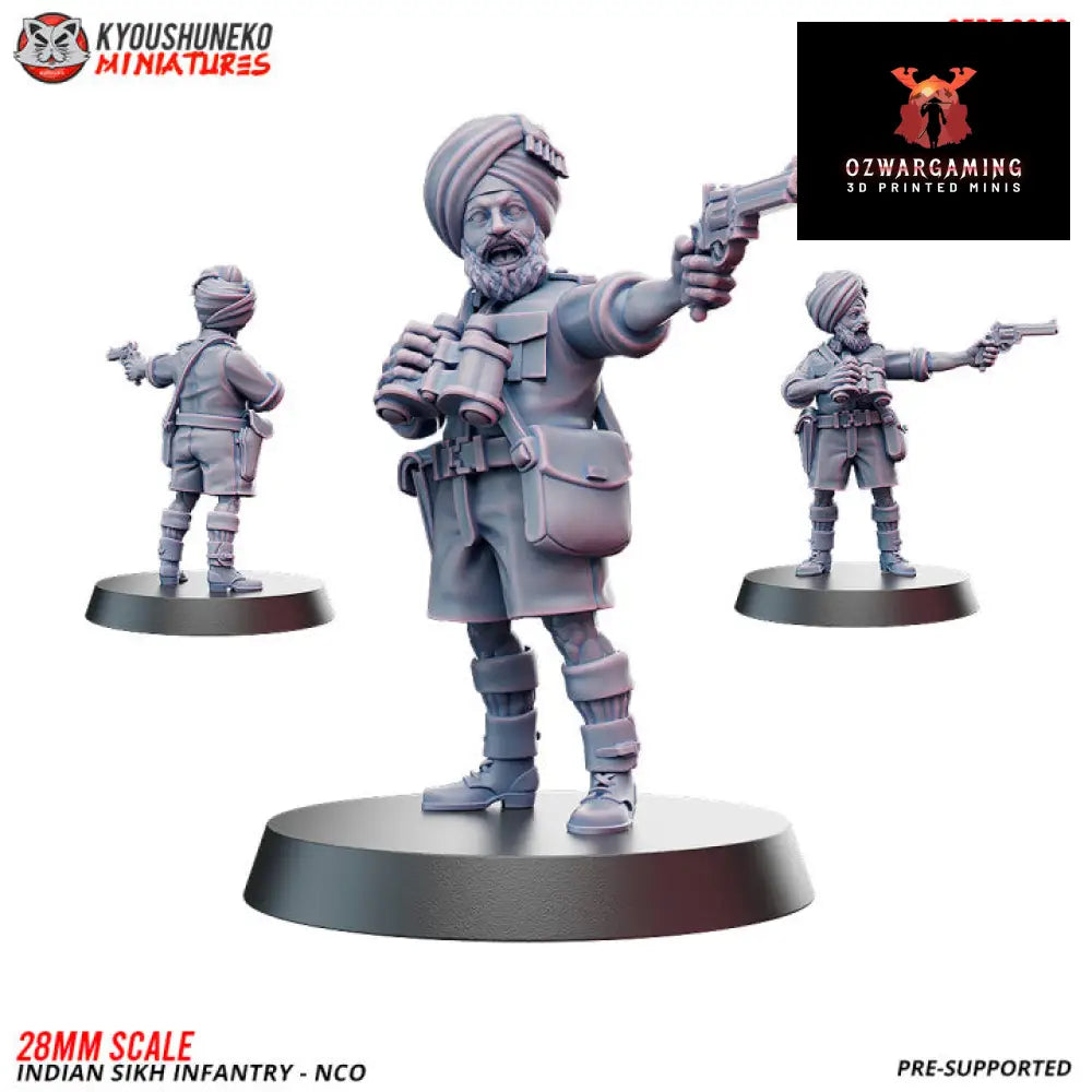 Indian Sikh NCO | Kyoushuneko 28mm WW2 Wargaming Miniatures Role Playing Miniatures