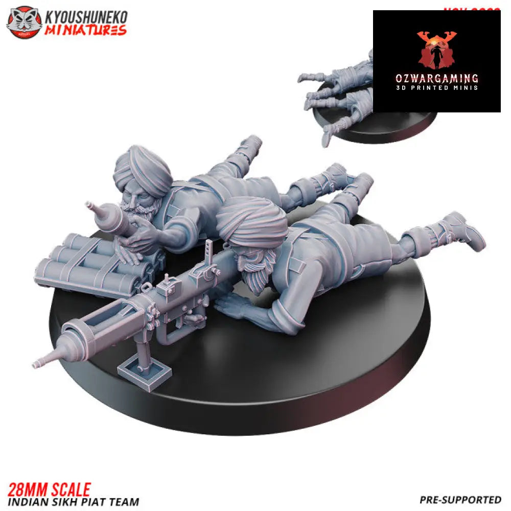 Indian Sikh PIAT Team | Kyoushuneko 28mm WW2 Wargaming Miniatures Role Playing Miniatures