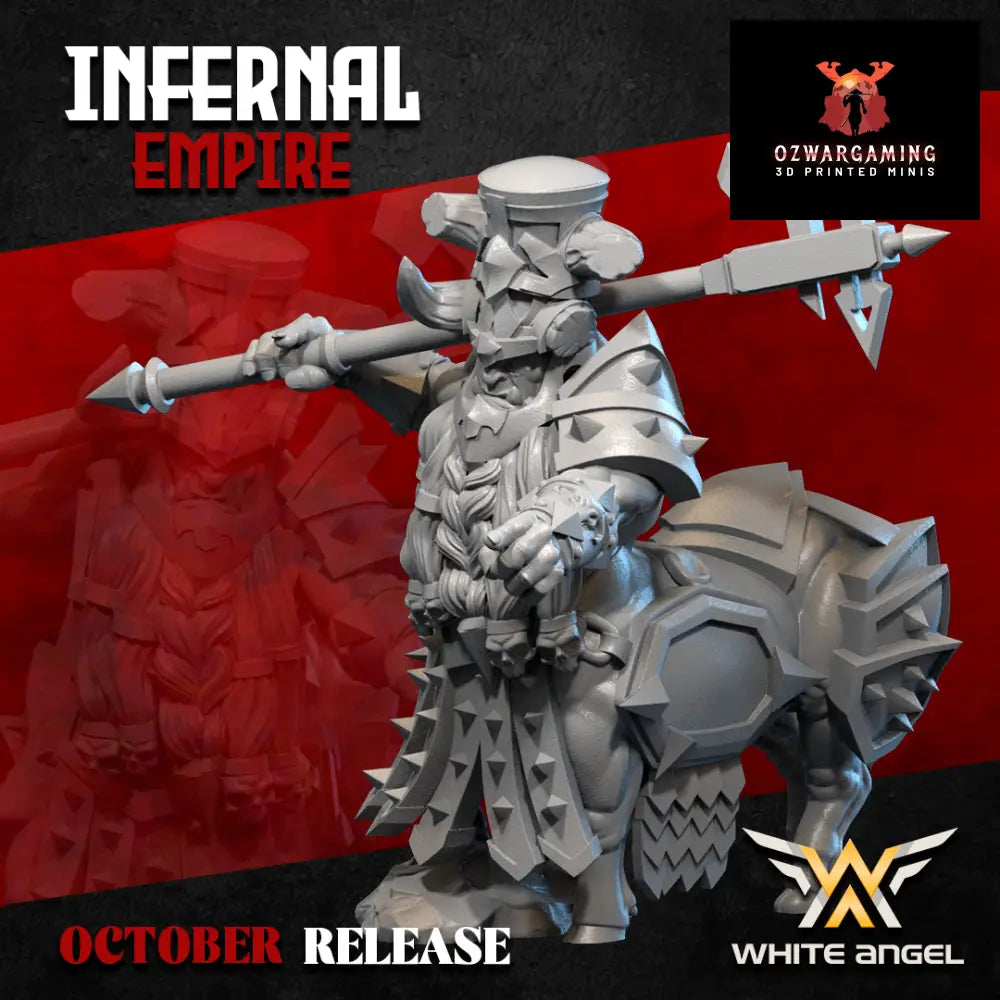Infernal Dwarf Centaur Commander | White Angel 28/32mm Fantasy Wargaming Miniatures