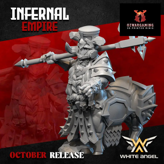 Infernal Dwarf Centaur Commander | White Angel 28/32mm Fantasy Wargaming Miniatures