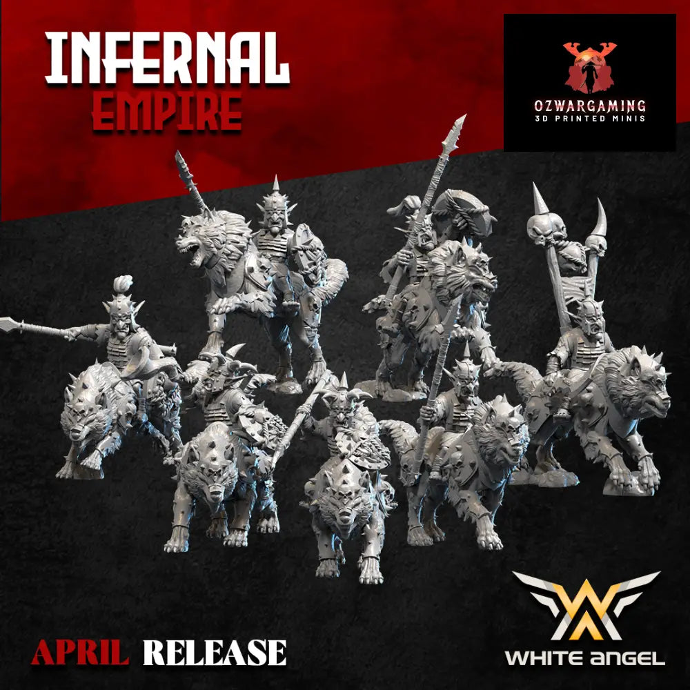 Infernal Dwarf Goblin Wolf Riders | White Angel 28/32mm Fantasy Wargaming Miniatures Role Playing Miniatures