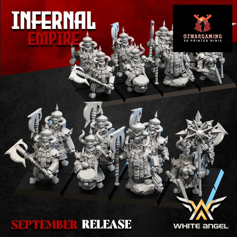 Infernal Dwarf Heavy Guard 2H | White Angel 28/32mm Fantasy Wargaming Miniatures
