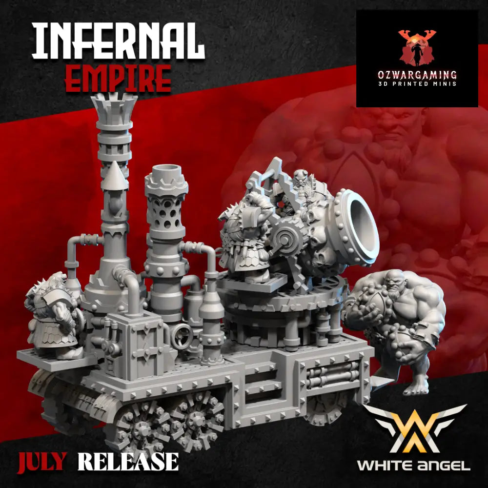 Infernal Dwarf Mortar | White Angel 28/32mm Fantasy Wargaming Miniatures