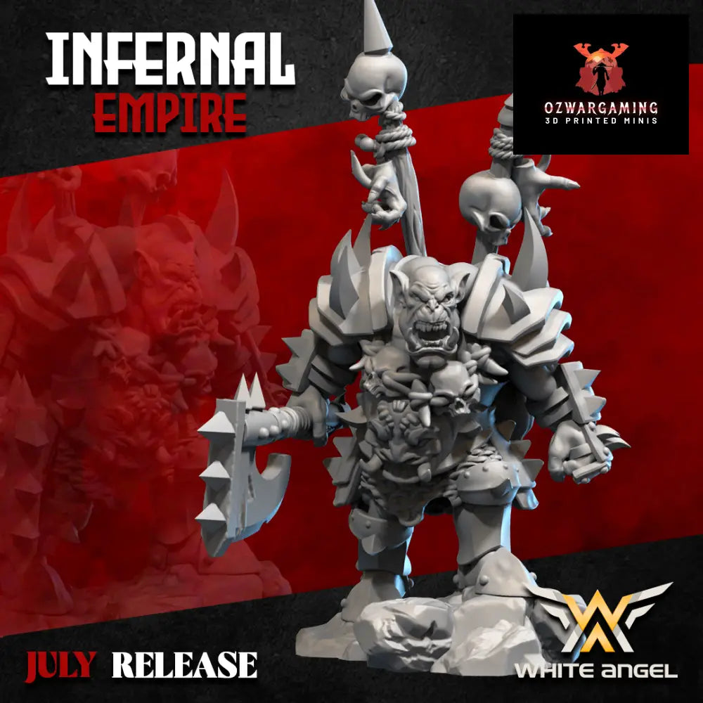 Infernal Dwarf Orc Commander | White Angel 28/32mm Fantasy Wargaming Miniatures