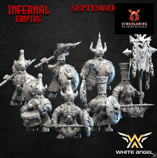 Infernal Dwarf Warriors Shield | White Angel 28/32mm Fantasy Wargaming Miniatures