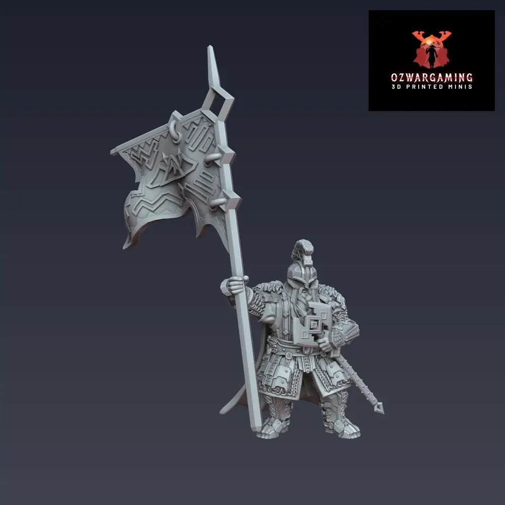 Iron Blooded Dwarf Heroic Banner| 25mm Fantasy Wargaming Miniatures