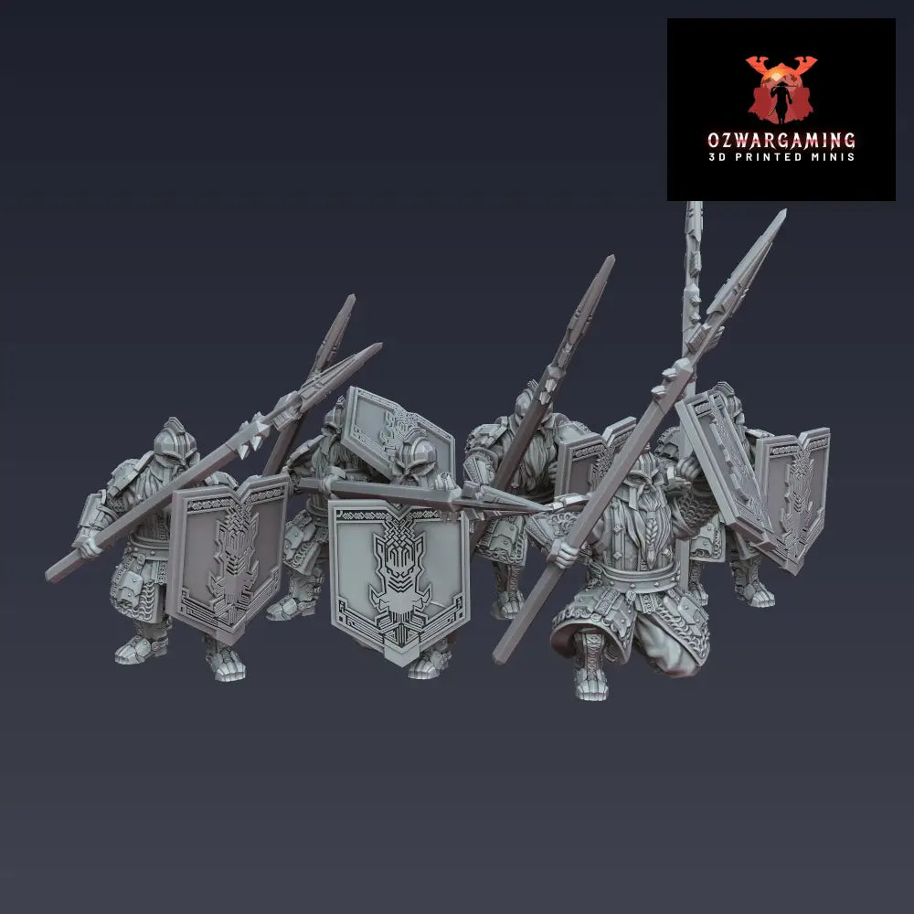 Iron Blooded Dwarf Spear and Shield | 25mm Fantasy Wargaming Miniatures