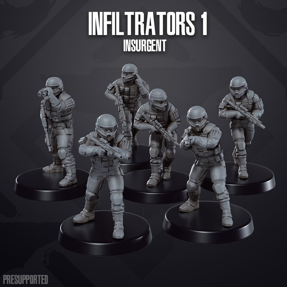 Space Wars: Insurgent Infiltrators 1 | Skullforge Studios 32mm Wargaming Miniatures Role Playing Miniatures