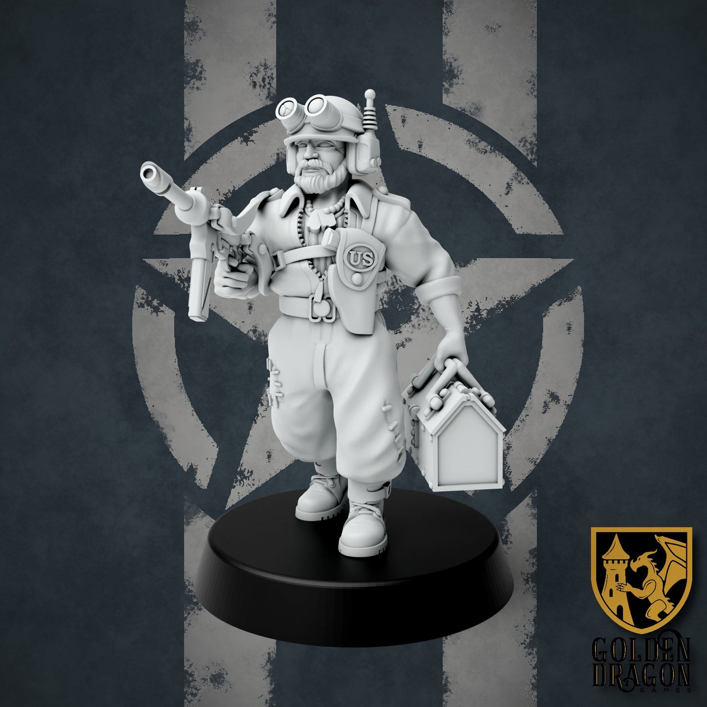 United States of America Warrant Officer Jethro Madison | Golden Dragon Games Weird WW2 Role Playing Miniatures