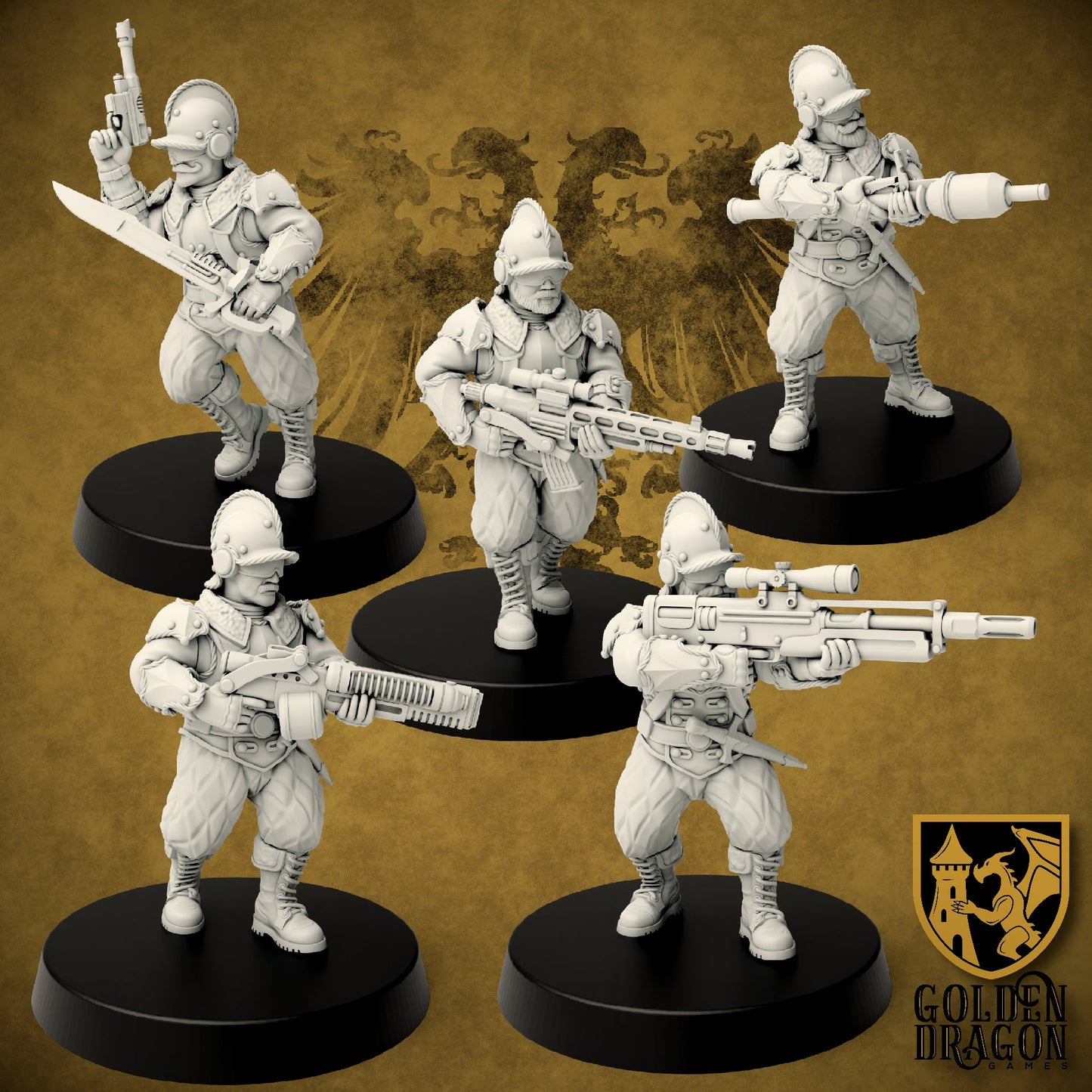 Holy Roman Empire Zeppelinjaegers | Golden Dragon Games Weird WW2 On Foot Role Playing Miniatures