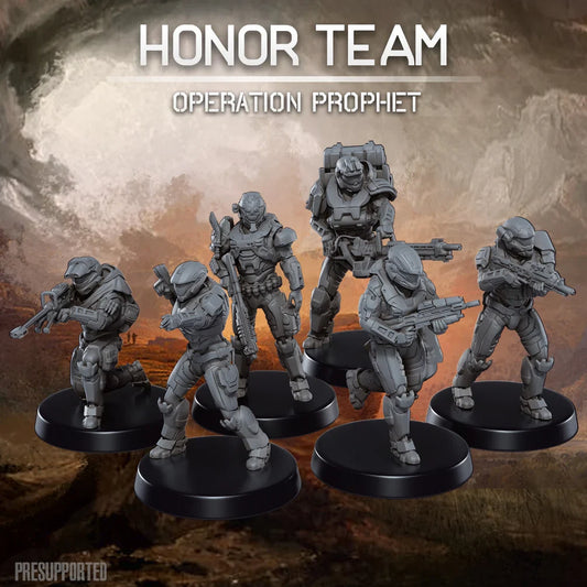 Operation Prophet: Honor Team | Skullforge Studios 32mm Ultramodern SciFi Wargaming Miniatures Role Playing Miniatures