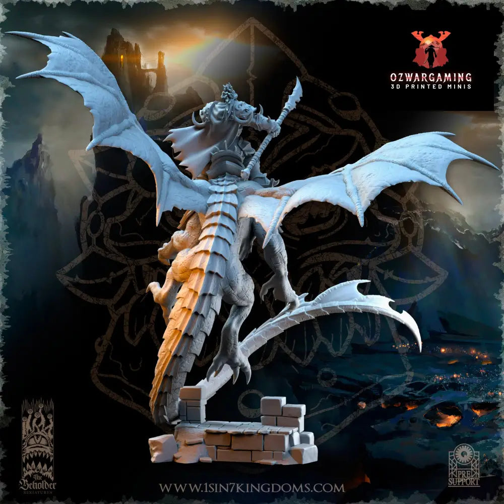Khur Gann Nestah Orc Warlord on Dragon | The Beholder Miniatures 28/32mm Fantasy Wargaming Miniatures