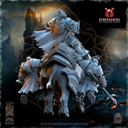 Khur Gann Nestah Warlord on Warbringer Boar | The Beholder Miniatures 28/32mm Fantasy Wargaming Miniatures