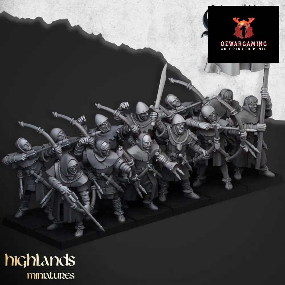 Kingdom of Gallia Archers | Highlands Miniatures 28/32mm Fantasy Wargaming Miniatures Role Playing Miniatures