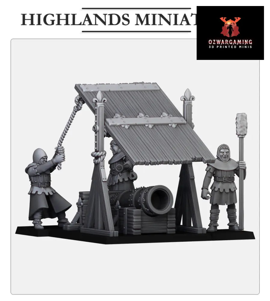 Kingdom Of Gallia Bombard | Highlands Miniatures 28/32mm Fantasy Wargaming Miniatures Role Playing Miniatures