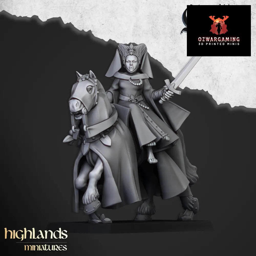 Kingdom Of Gallia Damsel Mounted | Highlands Miniatures 28/32mm Fantasy Wargaming Miniatures Role Playing Miniatures