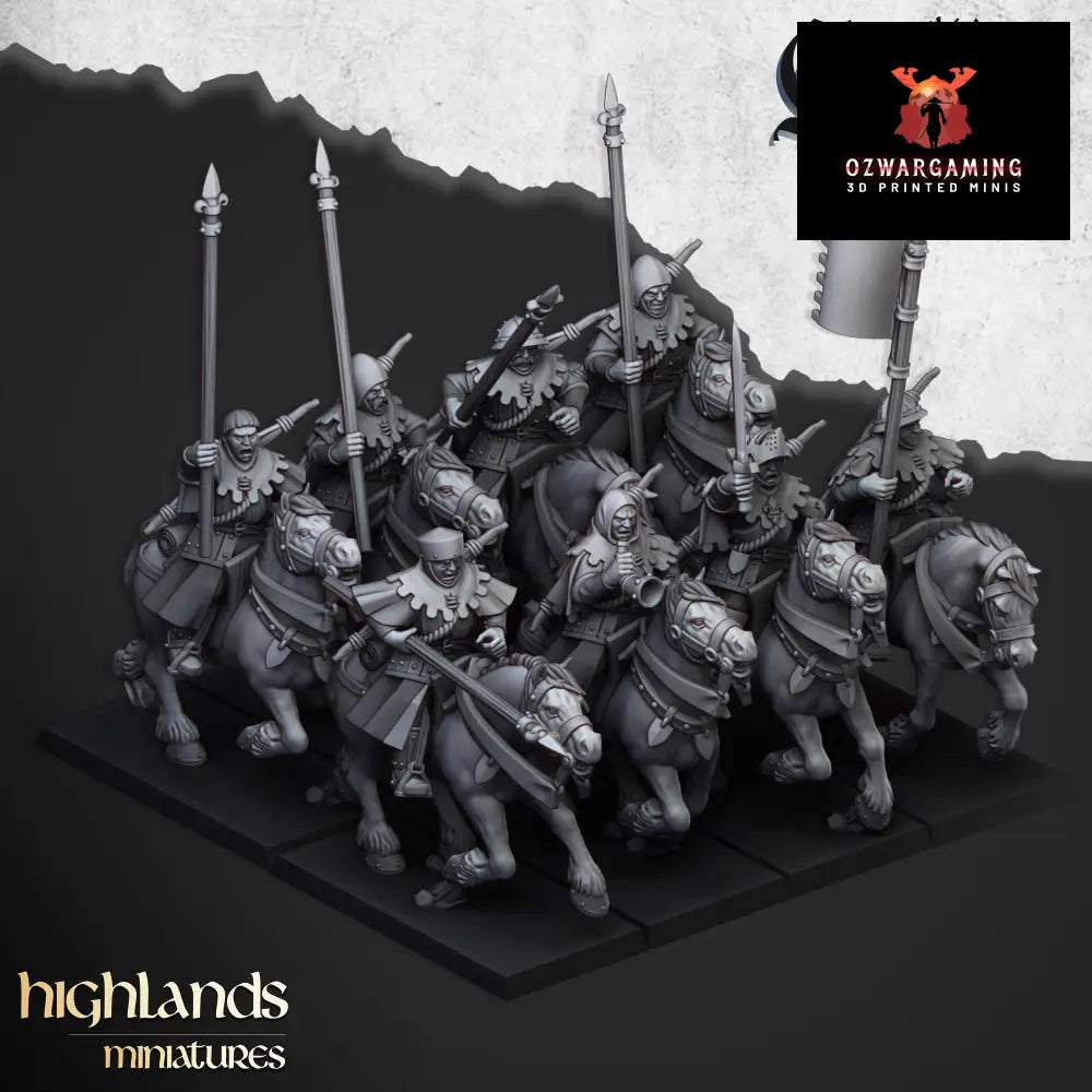 Kingdom Of Gallia Mounted Men at Arms | Highlands Miniatures 28/32mm Fantasy Wargaming Miniatures Role Playing