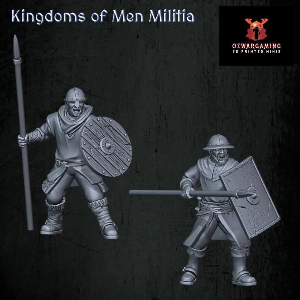 Kingdoms of Men Militia | Quartermaster3D 25mm Fantasy Wargaming Miniatures Role Playing Miniatures