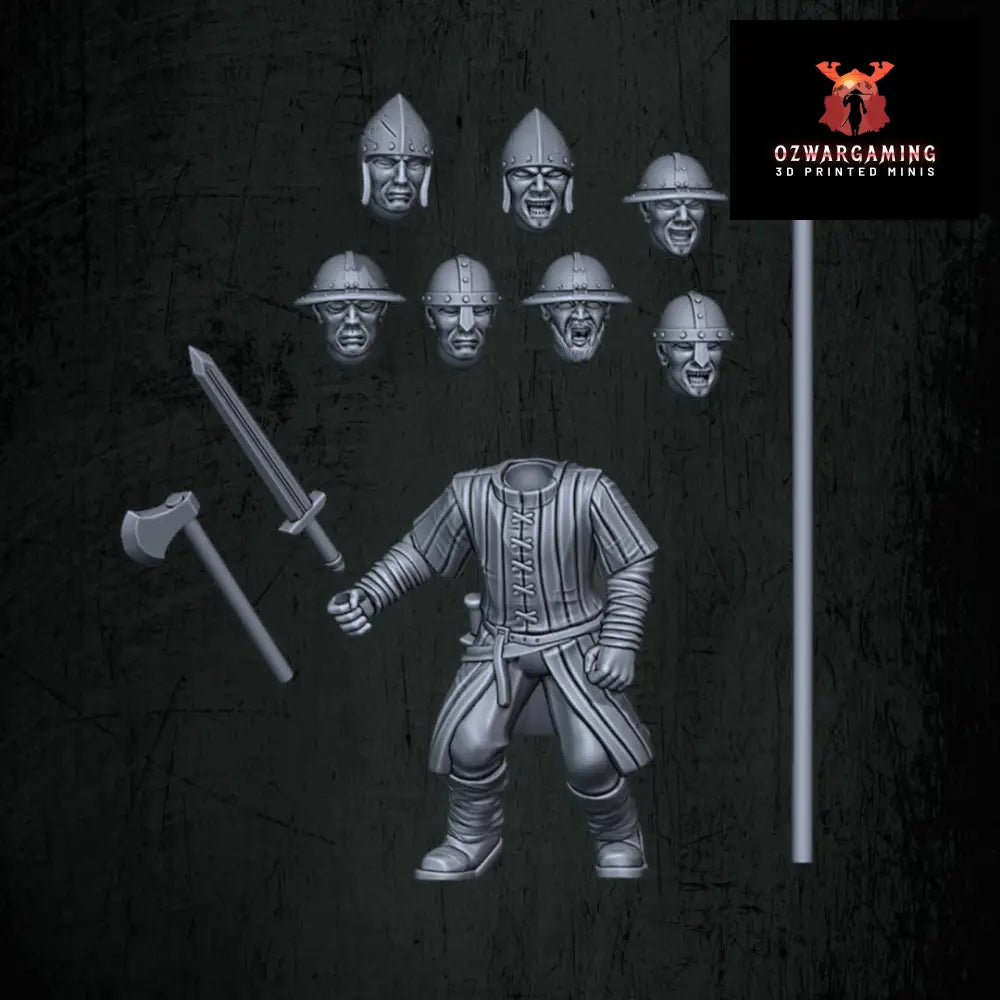 Kingdoms of Men Militia | Quartermaster3D 25mm Fantasy Wargaming Miniatures Role Playing Miniatures