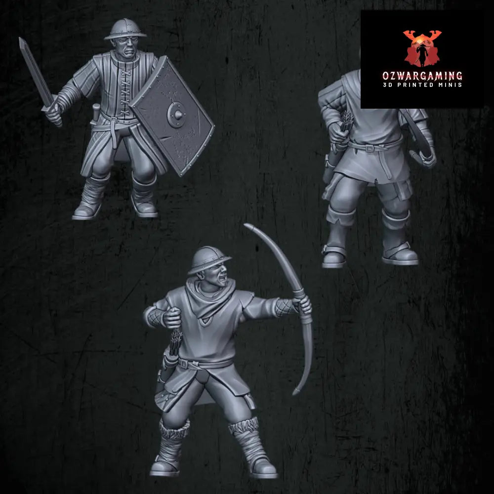 Kingdoms of Men Militia | Quartermaster3D 25mm Fantasy Wargaming Miniatures Role Playing Miniatures
